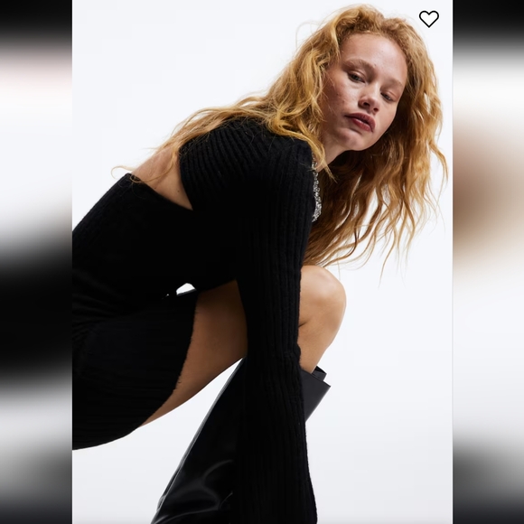 NWT TWIST -DETAIL RIB-KNIT DRESS Size L - Picture 2 of 10